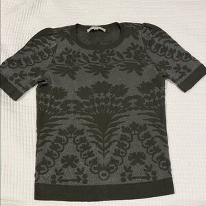 Loft Metallic Jacquard Short Sleeve Sweater